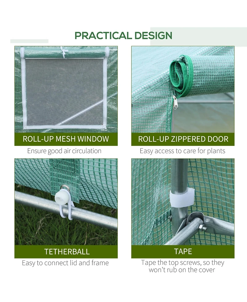 Outsunny 20x10x7ft Heavy Duty Walk-in house Outdoor Plant Vegetables Grow