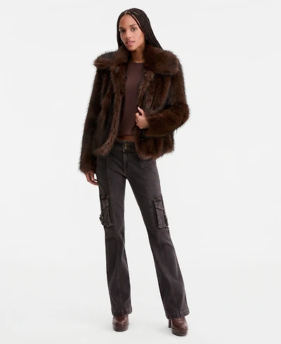 Sebby Women's Faux-Fur Collared Coat
