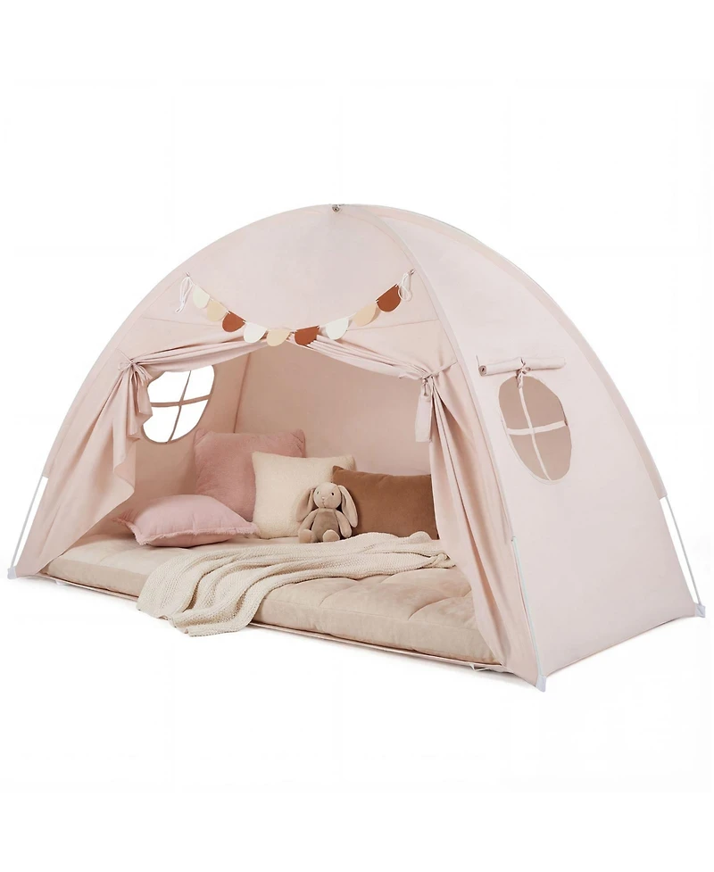 Slickblue Indoor Twin Kids Tent with Canopy and 2 Mesh Windows