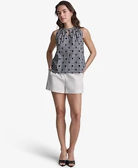 Bcbg Women's Gingham Halter Neck Sleeveless Top