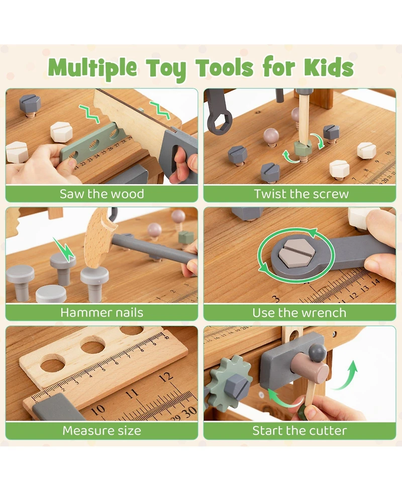 Slickblue Kids Rolling Tool Cart 2-in-1 Construction Playset Toy