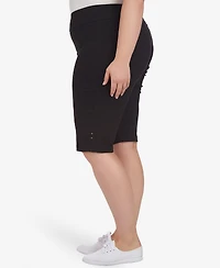 Hearts Of Palm Plus Solid Color Tech Stretch Skimmer Shorts