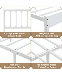 gaomon Bed Frame Metal Platform Mattress Foundation with Headboard Heavy Duty Steel Slat Support No Box Spring