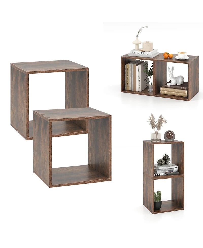 Slickblue Cube Storage Organizer Set of 2-White