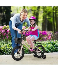 Slickblue Kids Bike with Basket and Customizable Handlebar Height