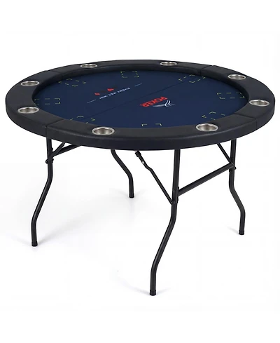Slickblue Folding Poker Table with Cup Holders, Padded Edges for Comfortable Play