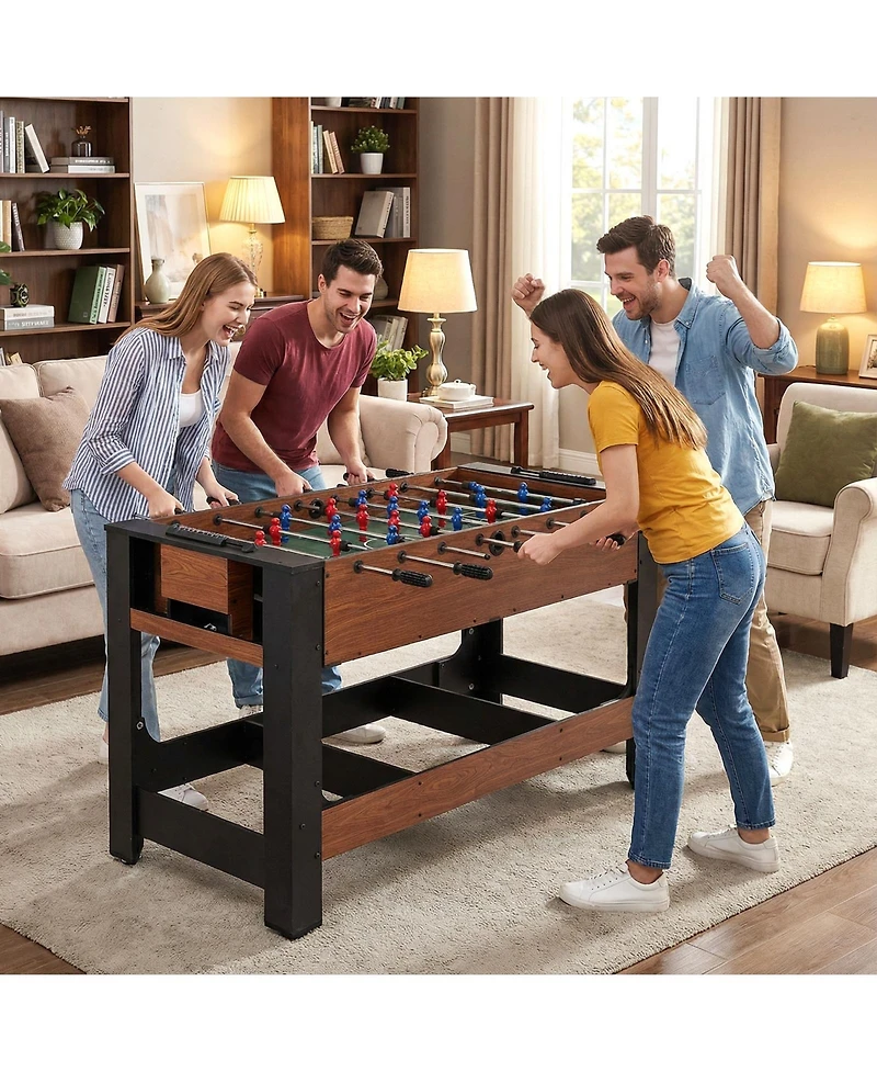 Slickblue Full Size Foosball and Pool Table 2-in-1 Combo with Stable Legs