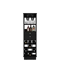 flynama Bar Cabinet with 2 Cabinets, 1 Drawer Black Finish