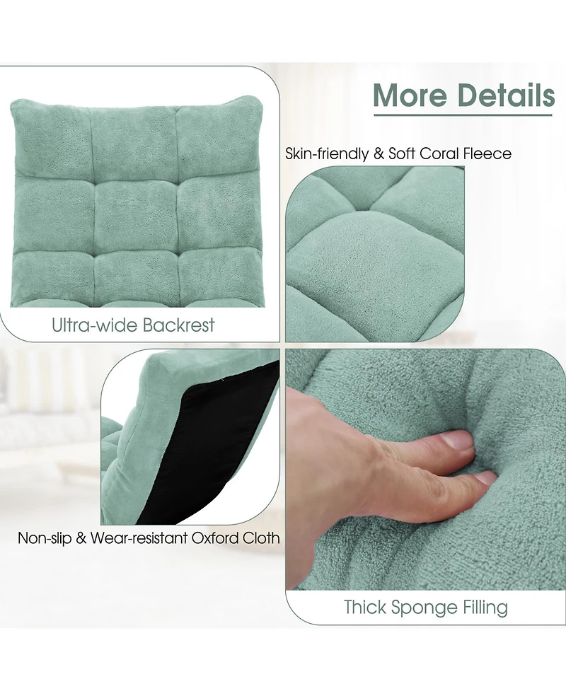 Gouun 14-Position Adjustable Cushioned Floor Chair with Steel Frame