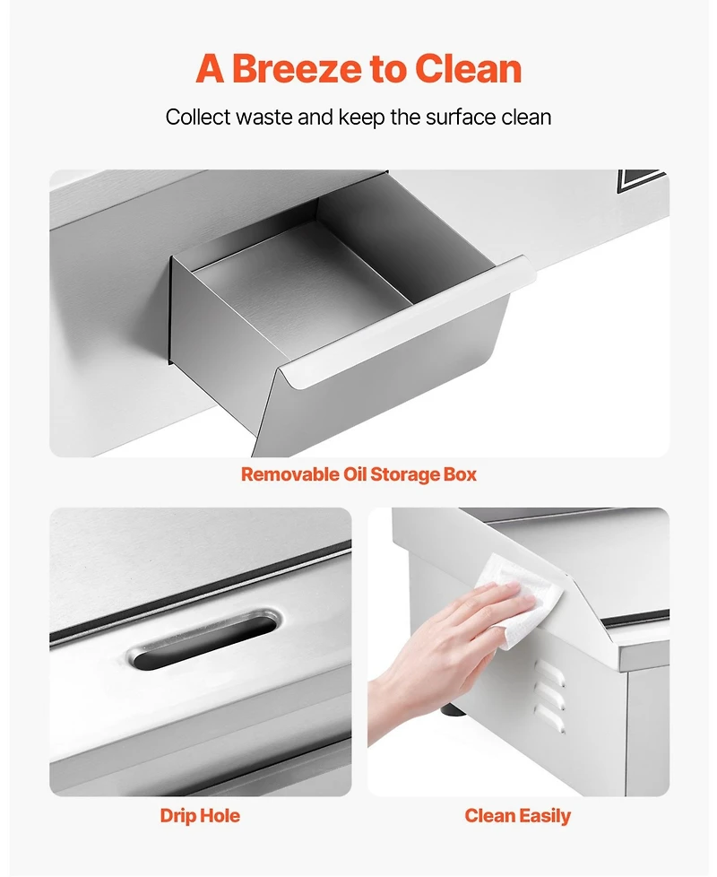 Ecooso 28.5 x 15.7 Inch Commercial Electric Griddle, 4400W Stainless Steel Countertop Flat Top Grill