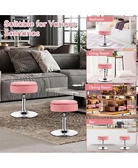 Gouun Height-Adjustable 360-Degree Swivel Vanity Stool with Hidden Storage and Removable Tray