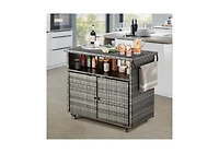 Aecojoy Outdoor Bar Cart with Wheels