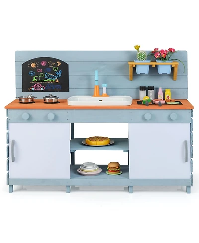 Slickblue Kids Kitchen Playset with Stove Pretend Play Toy for Boys Girls