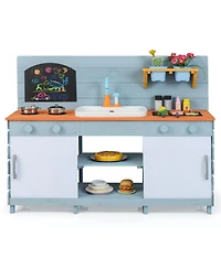 Slickblue Kids Kitchen Playset with Stove Pretend Play Toy for Boys Girls