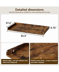 Homfan Washer Dryer Countertop, Wooden Laundry Countertop with Edge Rails, and Topper