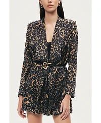 Nocturne Women's Printed Leopard Belted Jacket