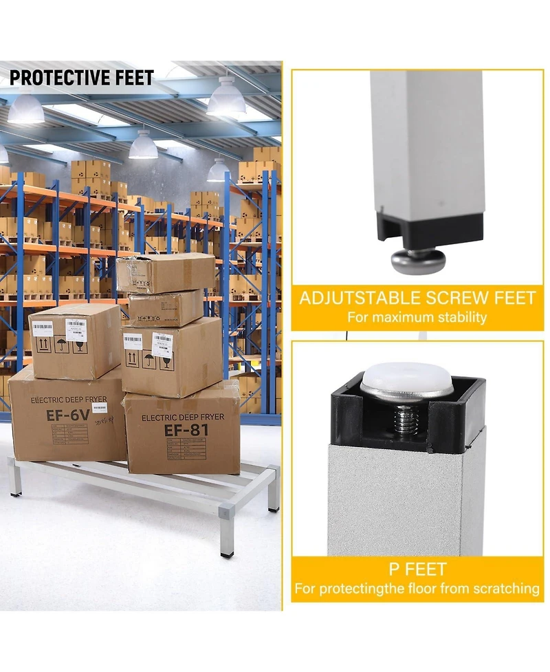 Homfan Heavy Duty Aluminum Storage Rack - Rust-Resistant Organizer with Non-Slip Feet,for Bathroom