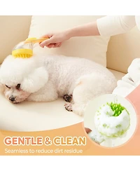 Aronkl 2pcs Pet Bath Brush With Shampoo Dispenser Massage For Dogs Cats Easy Washing Short Long Hair Coarse Fine Teeth
