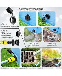 Aronkl Foldable Dog Pet Bath Pool Collapsible Bathing Tub Slip Resistant Durable Portable No Inflation