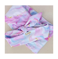 Headbands of Hope Women's Limited Edition Luxe Tube Turban - Cotton Candy Skies Marble
