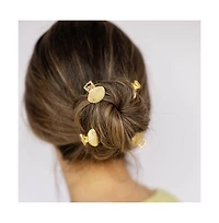 Headbands of Hope Women's Mini Claw Clip Set of 4 - Gold Seashell