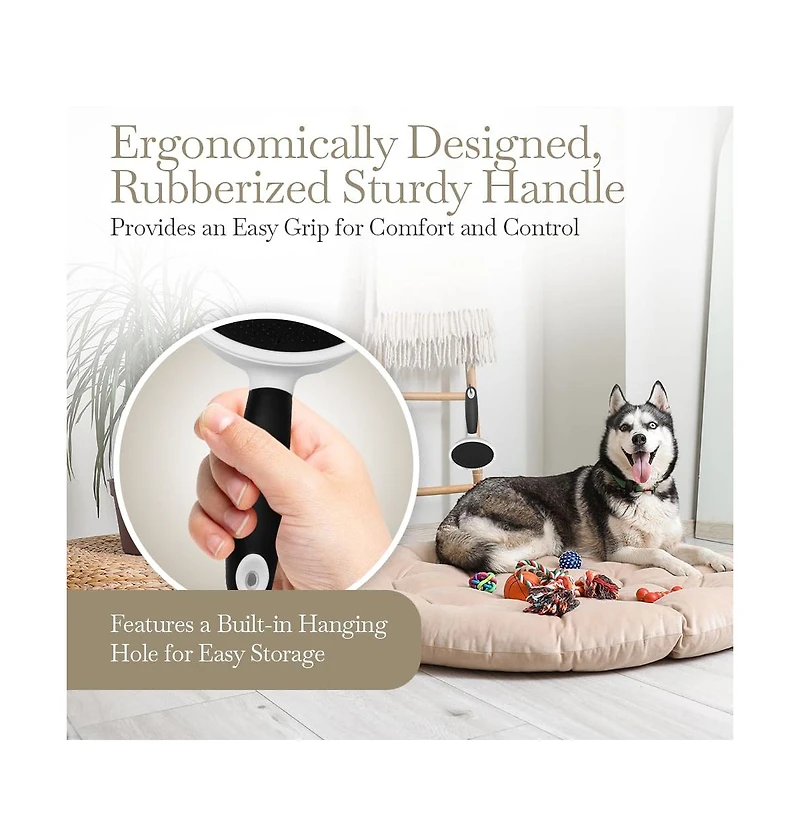 Aronkl Steel Pin & Nylon Bristle Pet Brush for Dogs & Cats