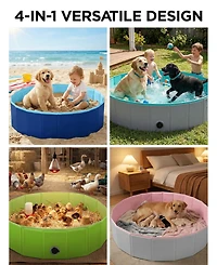 Aronkl Foldable Collapsible Dog Pool with Non Slip Base