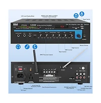 Pyle 120W Bluetooth Microphone Pa Mono Amplifier with Usb/Sd/Fm