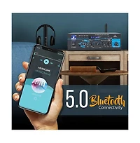 Pyle Mini Stereo Power Amplifier 2x40W with Bluetooth, Usb and Aux Inputs