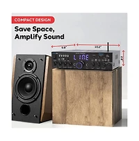 Pyle Bluetooth Stereo Amplifier Receiver - Optical, Phono, Coaxial, Fm Radio, Usb & Sd Memory Card Readers, Line, Input, Digital Led Display