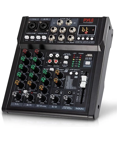 Pyle 6-Channel Bluetooth Studio Mixer with Dsp Effects