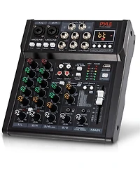 Pyle 6-Channel Bluetooth Studio Mixer with Dsp Effects