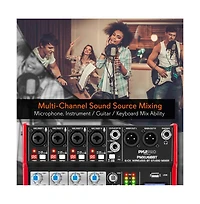Pyle 6-Channel Pro Audio Bluetooth Studio Dj Mixer with Usb Interface and Lcd Display