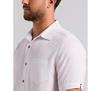 Cubavera Men's Palm Print Short-Sleeve Button-Down Shirt