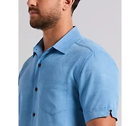 Cubavera Men's Palm Print Short-Sleeve Button-Down Shirt