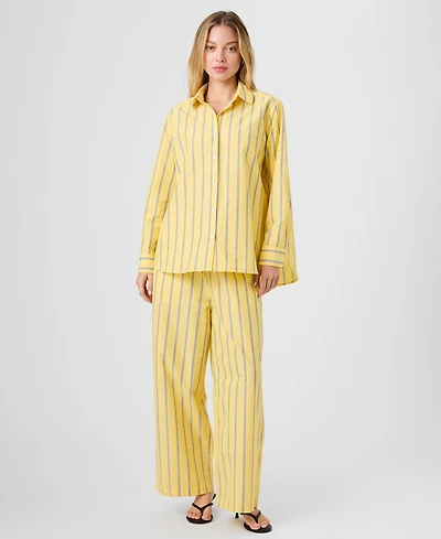French Connection Women's Long-Sleeve Button-Front Stripe Shirt