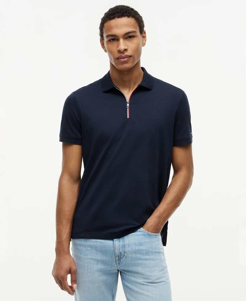 Tommy Hilfiger Men's Liquid Cotton Zip Polo Shirt