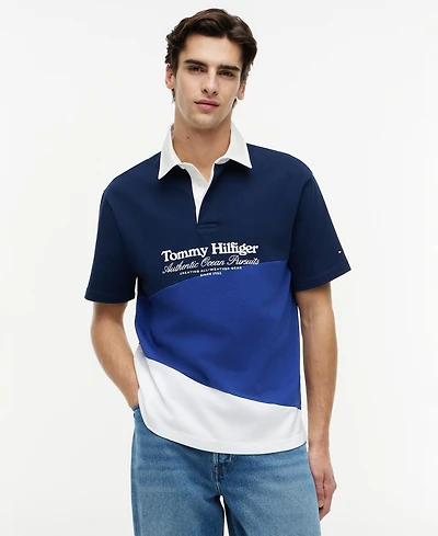 Tommy Hilfiger Men's Graphic Color-Block Polo Shirt