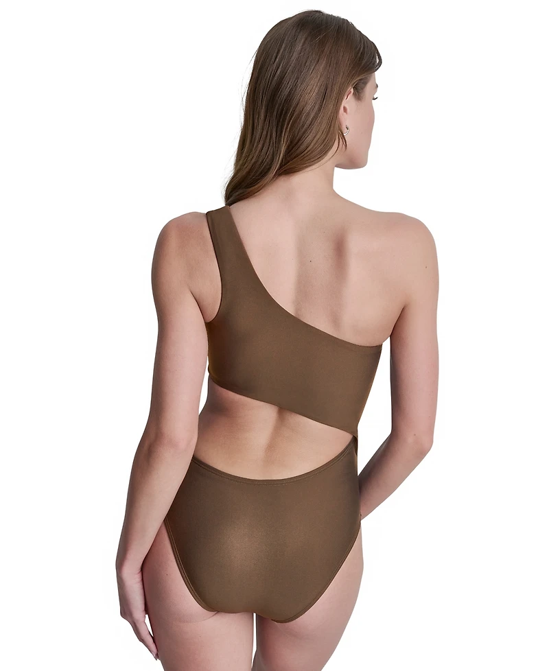 Dkny Women's One-Shoulder Cut Out One-Piece Swimsuit
