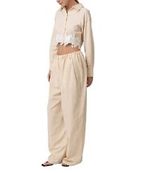 Line & Dot Women's Noemi Long-Sleeve Crop Shirt