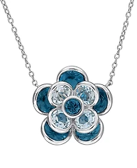 Macy's Blue Topaz (7-1/3 ct. t.w.) Pendant Necklace in Sterling Silver
