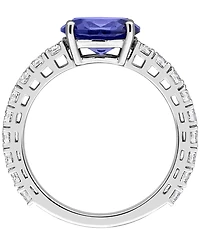 Macy's Lab Created Blue Sapphire (1-1/5 ct. t.w.) & White (1 Ring Sterling Silver