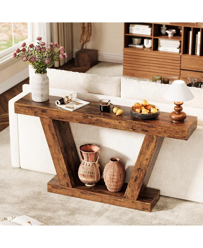 gaomon 63 in Long Console Table, Wooden Sofa Narrow Entryway Table for Hallway, Behind The Couch, Accent Table for Living Room, Entrance