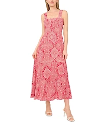 Vince Camuto Women's Printed Square Neck Midi Dress