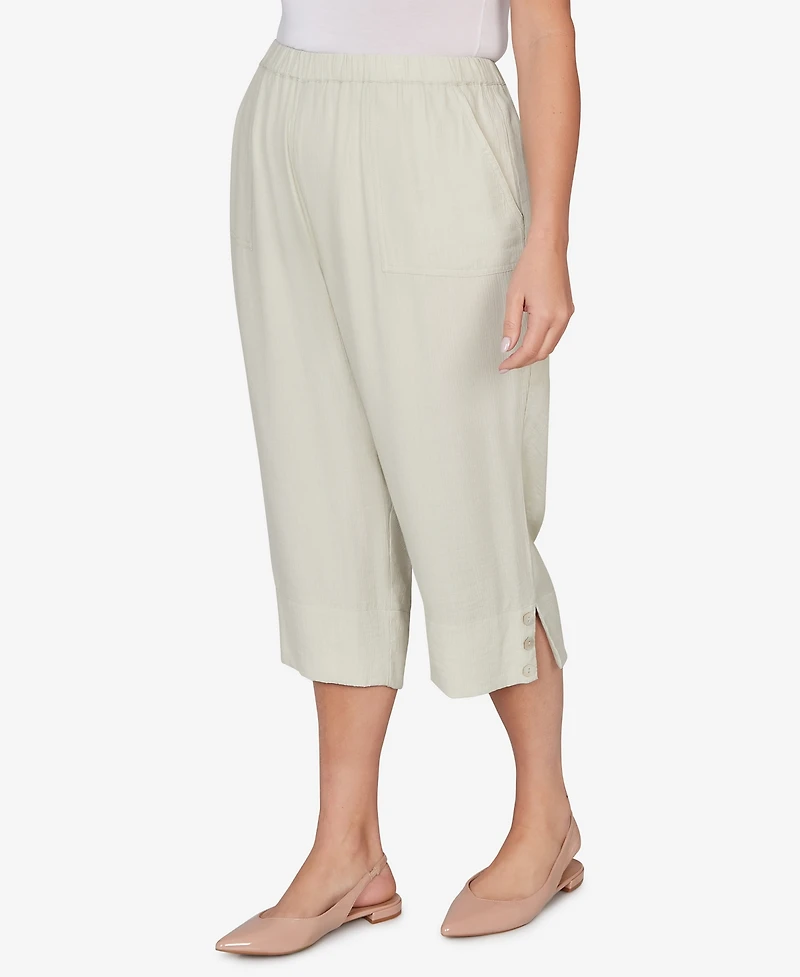 Alfred Dunner Plus Vintage Charm Front Pocket Capri Pants