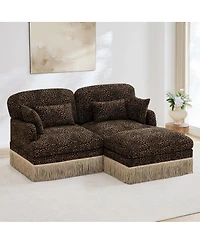 Streamdale Furniture Comfy Chenille Loveseat Sofa with Ottoman