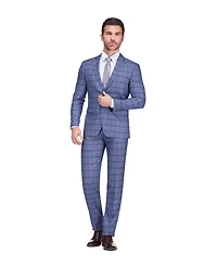 Gino Vitale Men's Slim Fit 2-Piece Performance Stretch Plaid Suit