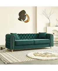 Streamdale Furniture 86" Luxury Modern Tufted Sofa with Toss Pillows