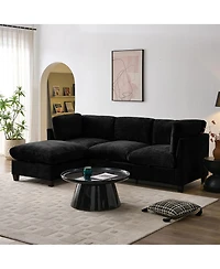 Streamdale Furniture 96.5" Chenille Sectional Sofa with Ottoman