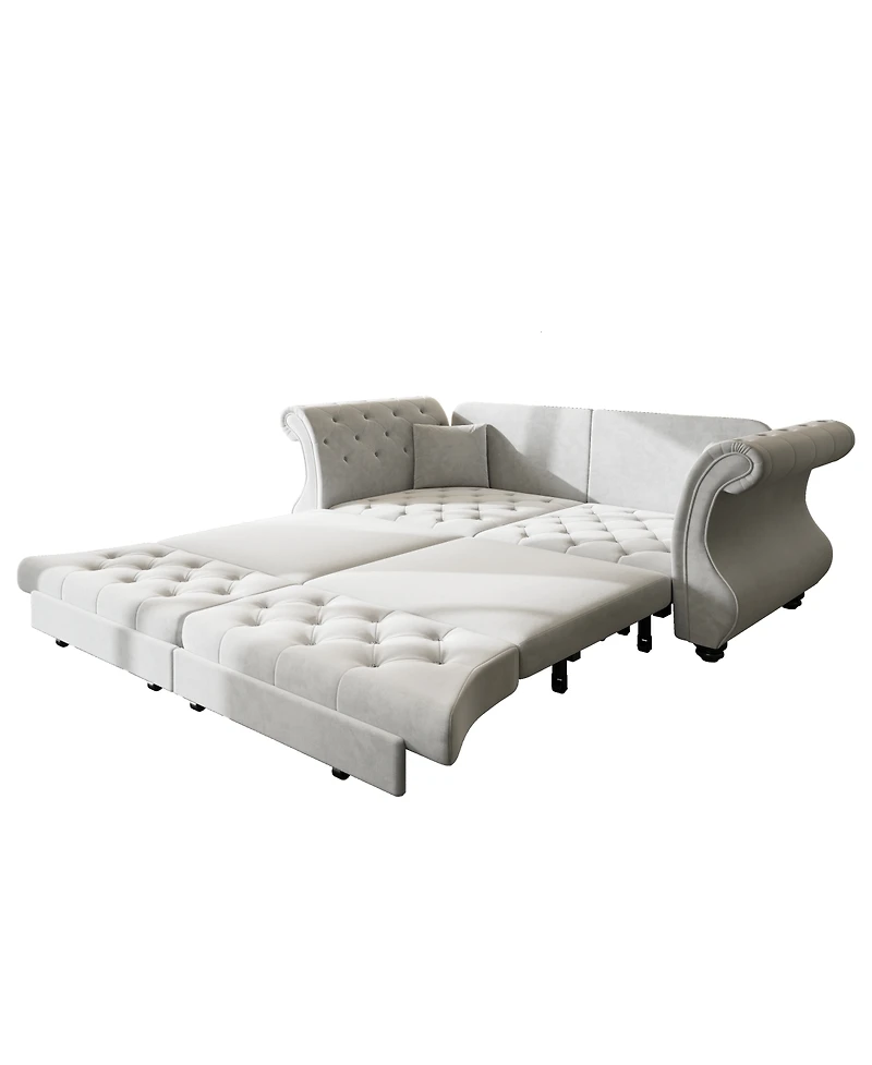 Streamdale Furniture Oversized Chesterfield Velvet Sofa Bed
